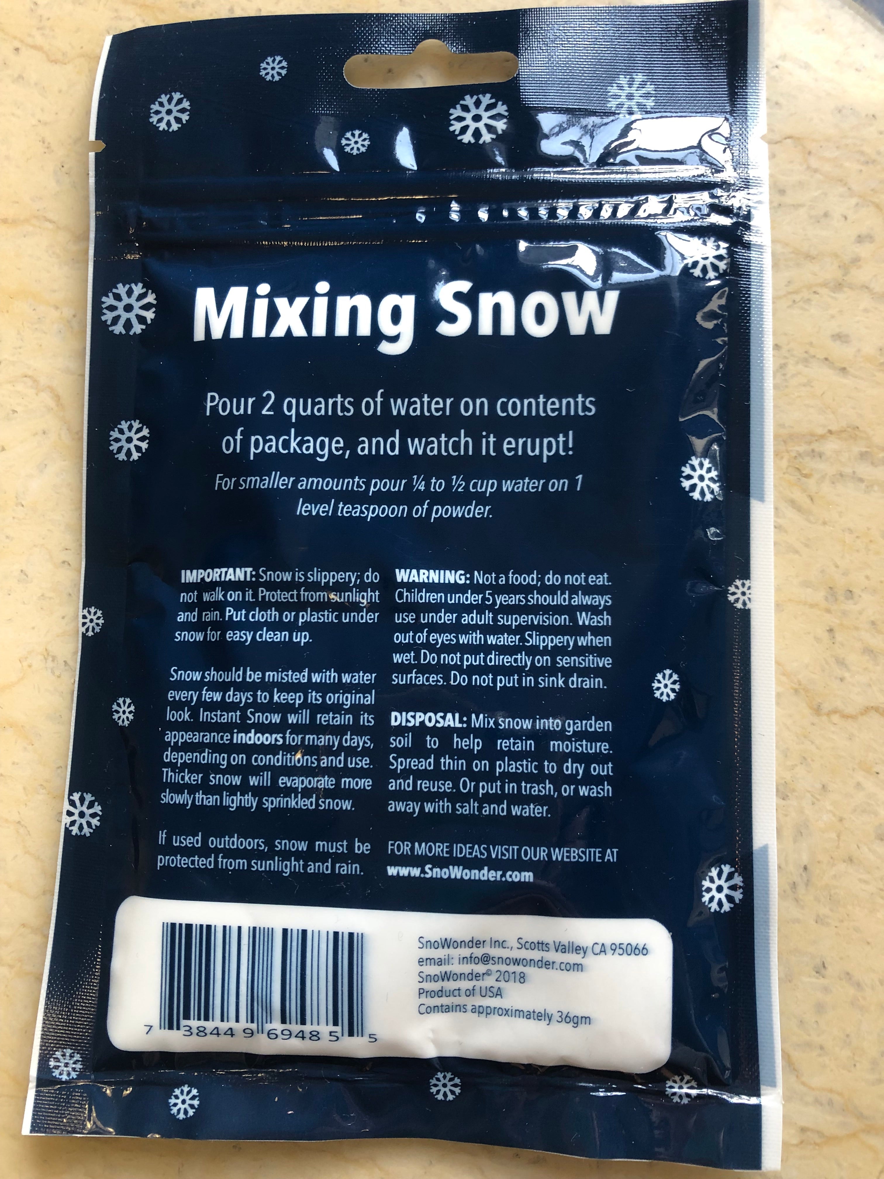 1 Gallon SnoWonder Instant Snow – SlimeYoda